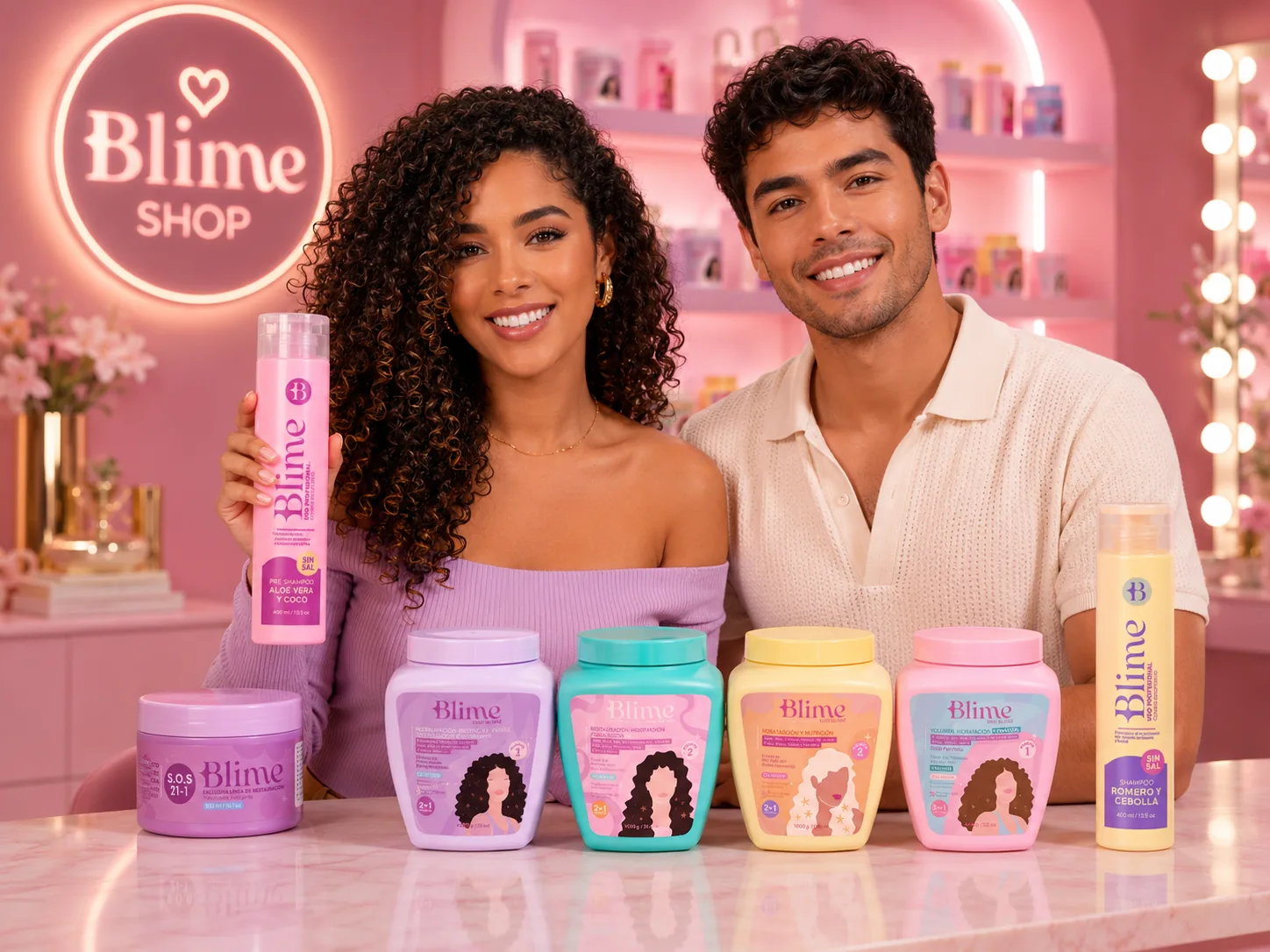 Blime Shop explicando sus productos